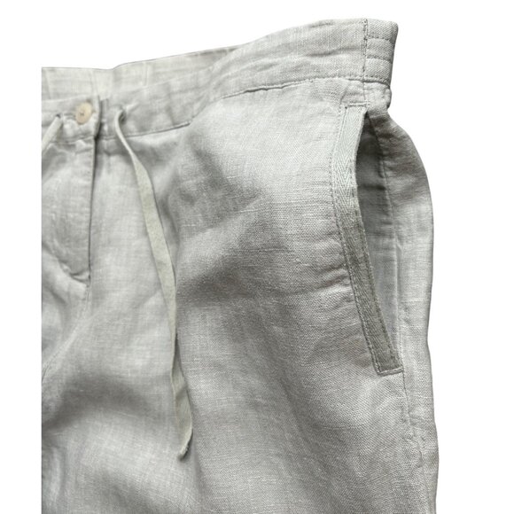 Boden Linen Modern Casual Pants Natural Gray Adj Hem Pockets Relaxed Fit Sz 6L - Picture 10 of 12